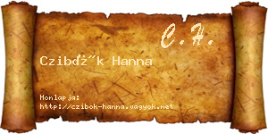 Czibók Hanna névjegykártya